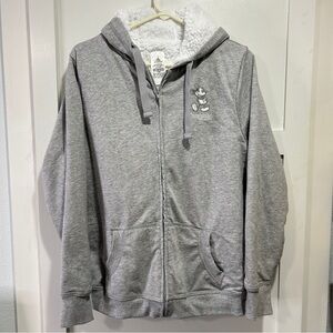 DISNEYLAND Resort Heather Gray Fleece Lined Full Zip Hoodie Mickey Mouse SZ L